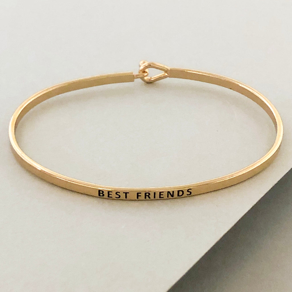 'Best Friends' Dainty Bangle Bracelet-Gold