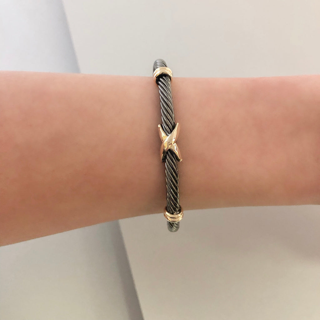 Stack It Up Bracelet Cuff- Gunmetal