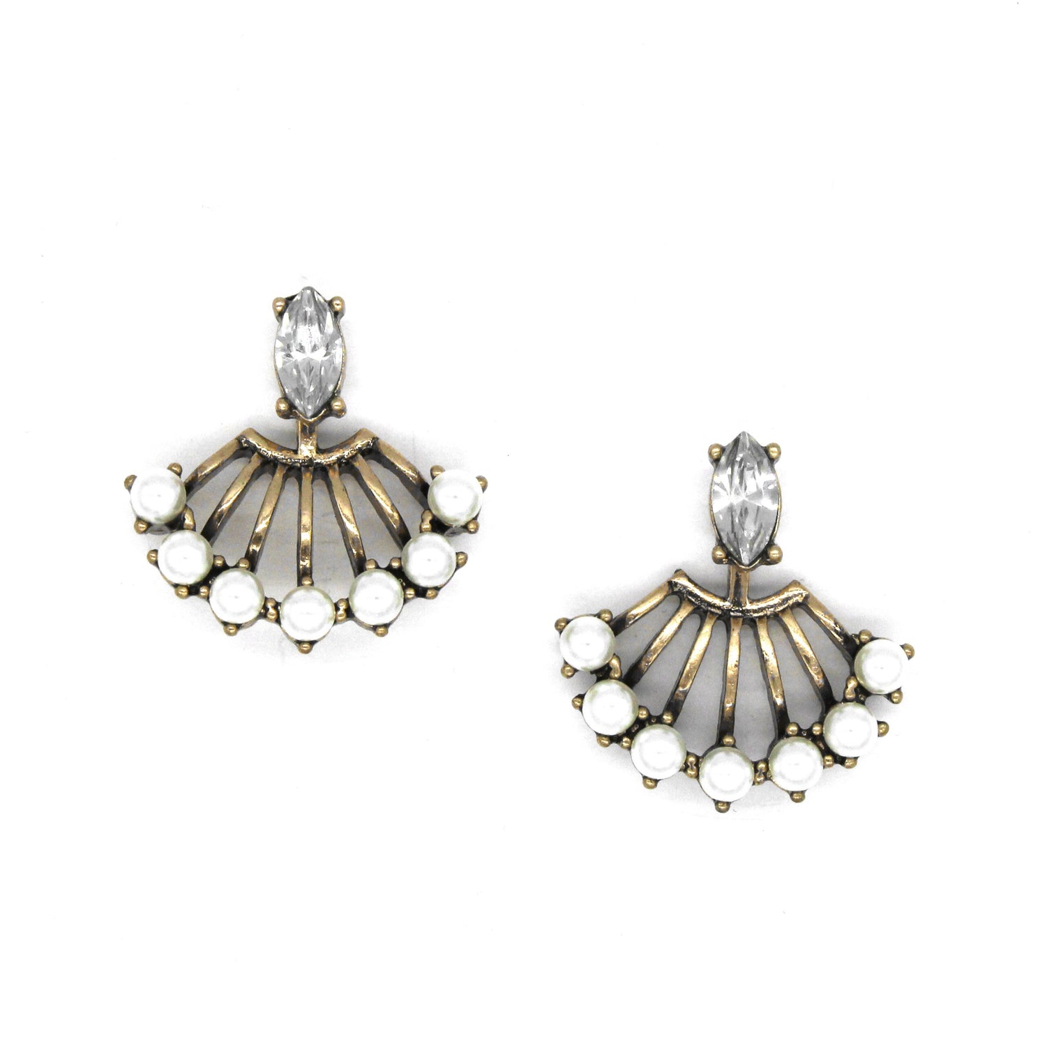 Farrah Pearl Ear Jacket Earrings