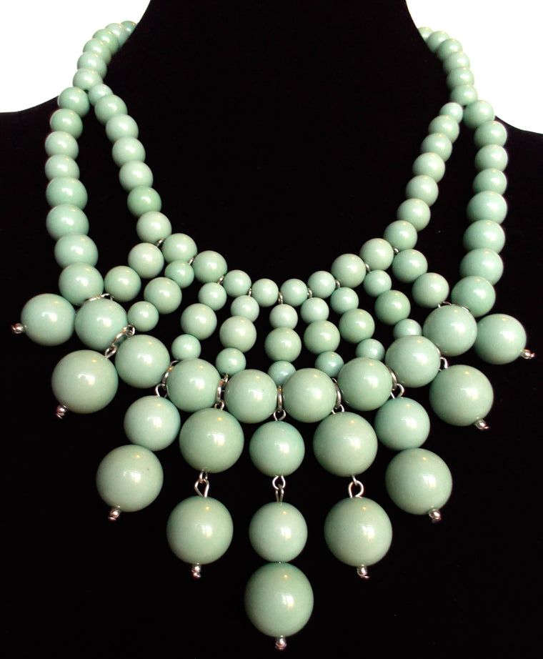Bauble Bib Mini Necklace- Mint