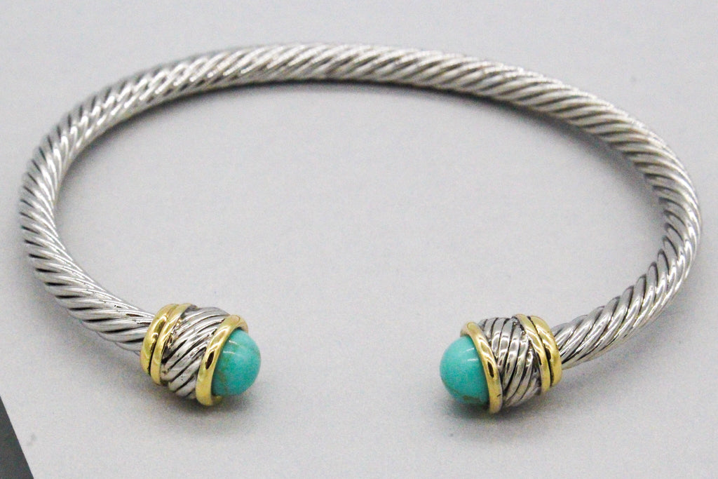 Stack It Up Bracelet Cuff- Mint Stone