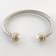 Stack It Up Bracelet Cuff- Classic Pearl Stone