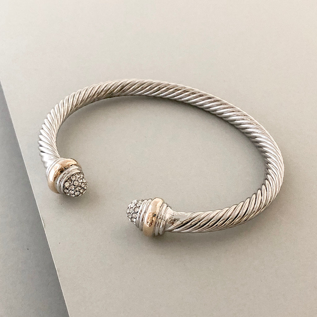 Stack It Up Bracelet Cuff- Pavé Ends