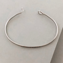 'Serenity Prayer' Dainty Bangle Bracelet-Silver