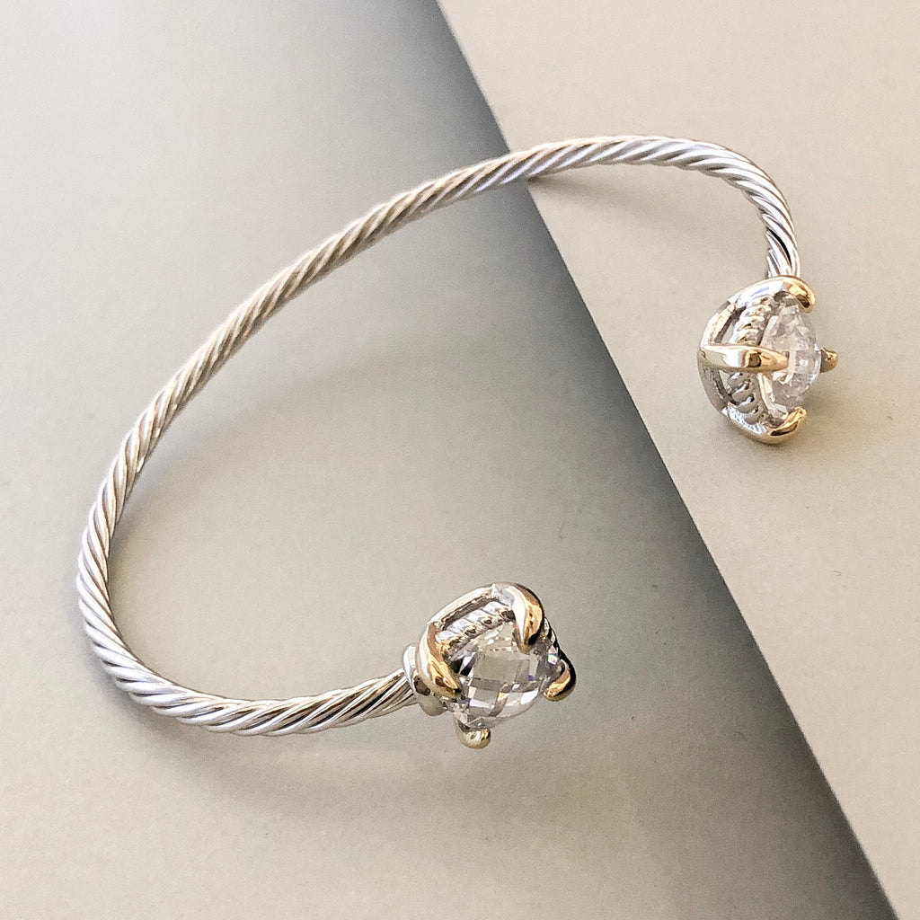 Stack It Up Bracelet Cuff- Crystal Ends
