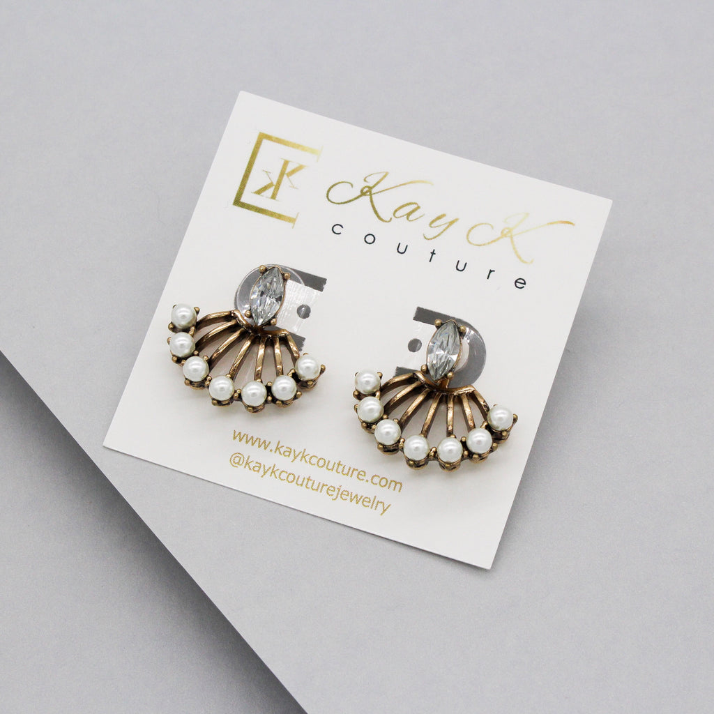 Farrah Pearl Ear Jacket Earrings