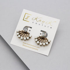 Farrah Pearl Ear Jacket Earrings