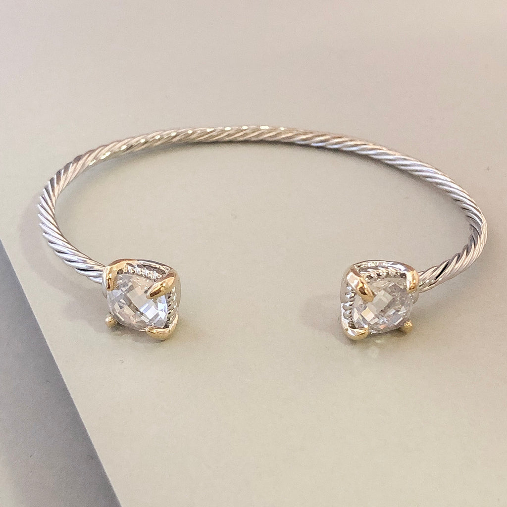 Stack It Up Bracelet Cuff- Crystal Ends