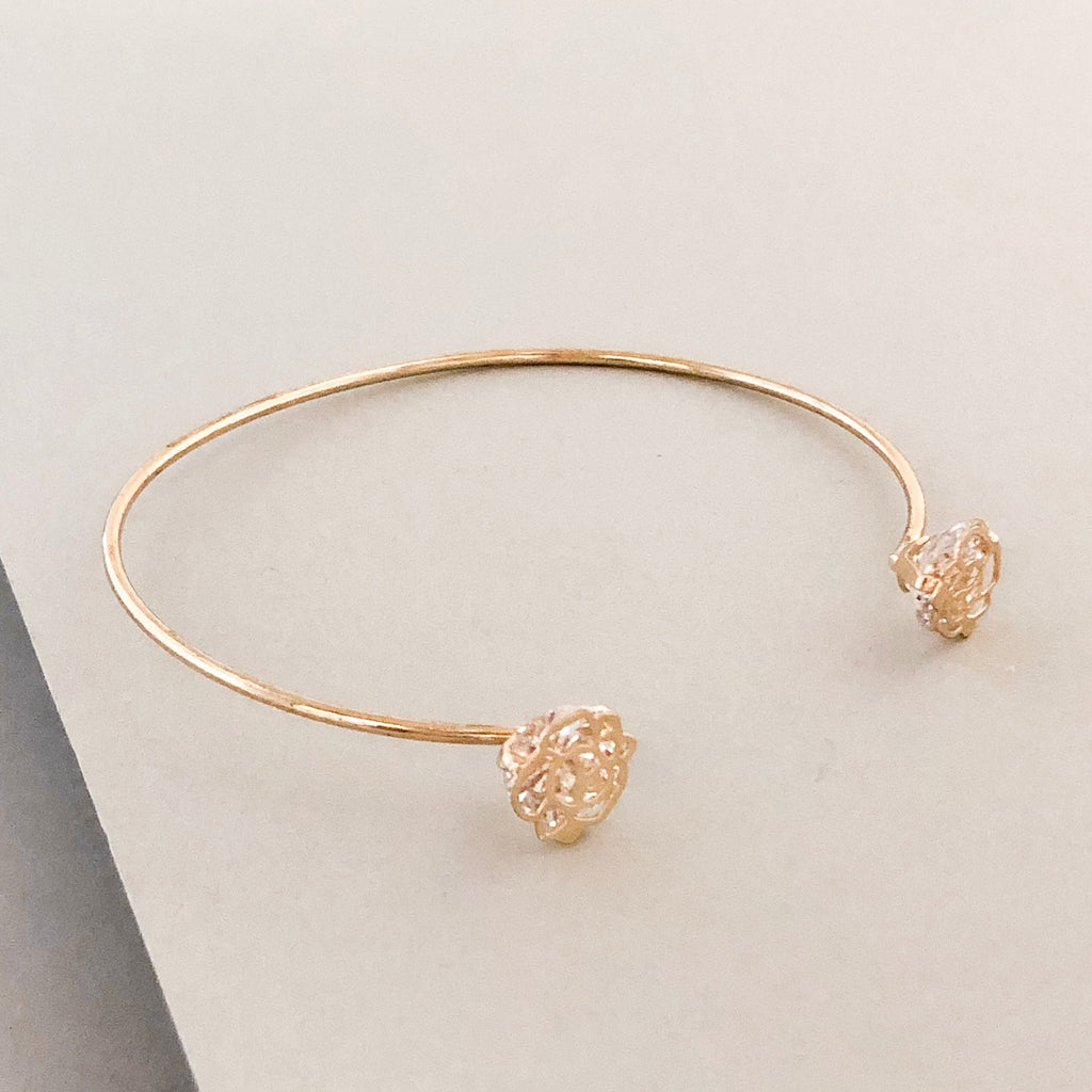 Dainty Rosettes Cuff Bracelet