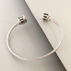 Stack It Up Bracelet Cuff- Onyx Ends