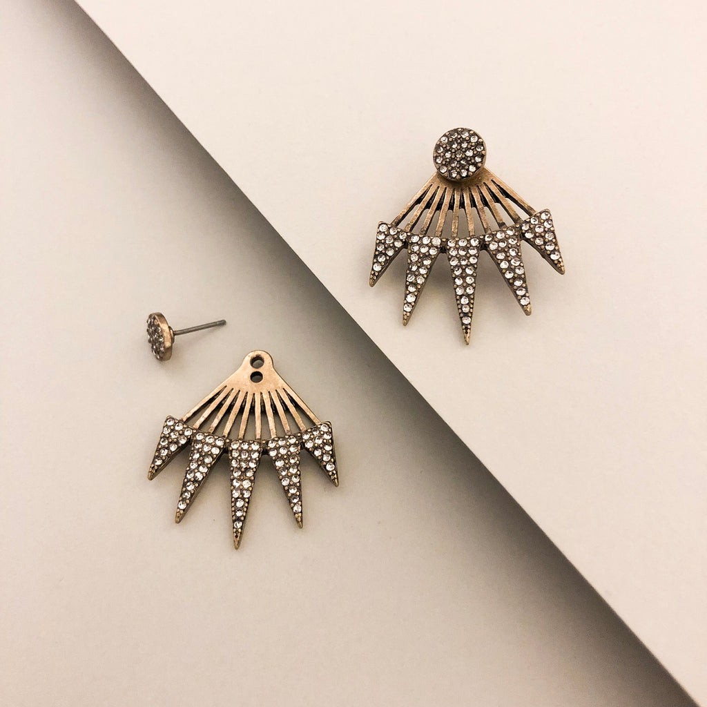 Olivia Pavé Crystal Ear Jacket Earrings