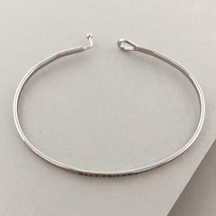 'Best Friends' Dainty Bangle Bracelet- Silver