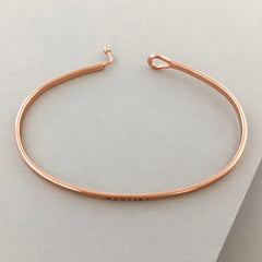 'Besties' Dainty Bangle Bracelet-Rose Gold