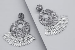 Marissa Shell Spike Earrings- Silver