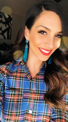 Victoria Joy Tassel Earrings- Teal
