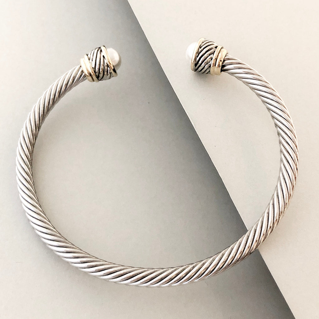 Stack It Up Bracelet Cuff- Pearl