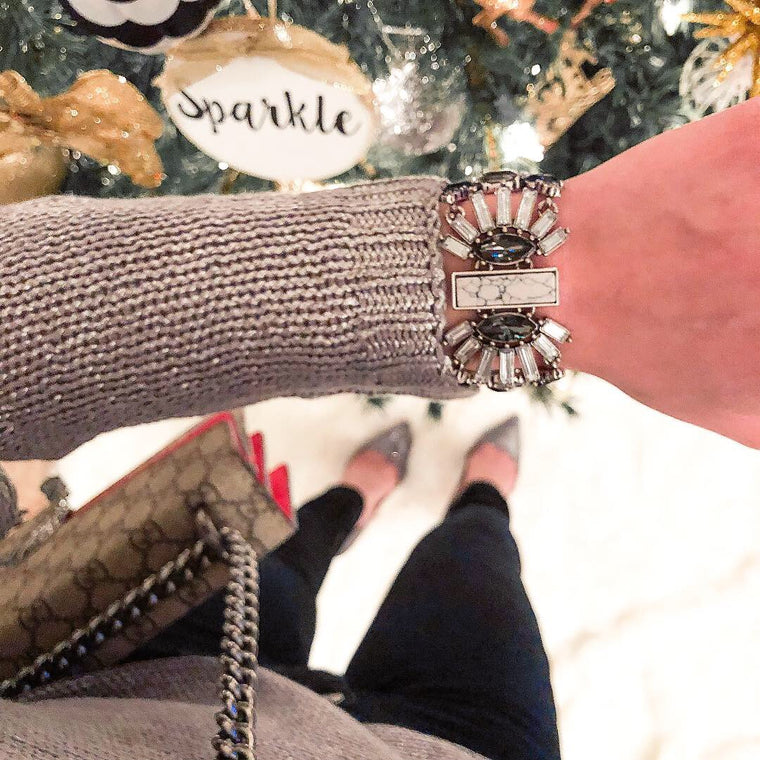 Marble Moon Glitz Statement Bracelet