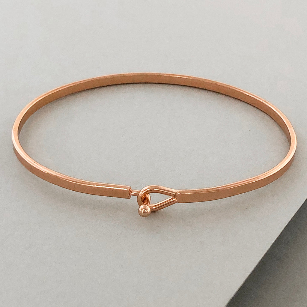 'Best Friends' Dainty Bangle Bracelet- Rose Gold