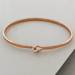 'Best Friends' Dainty Bangle Bracelet- Rose Gold