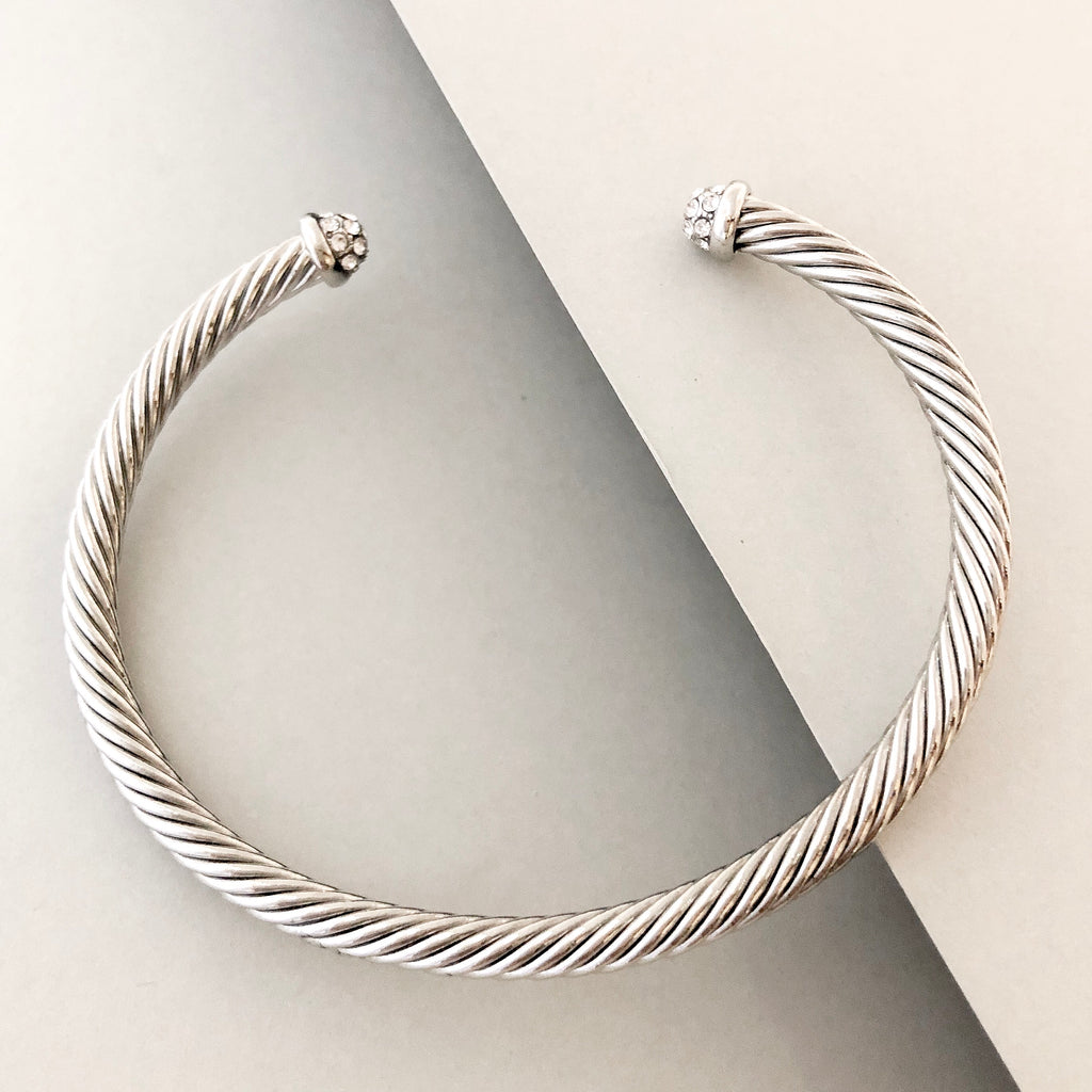 Stack It Up Bracelet Cuff- Pave Tips