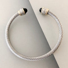 Stack It Up Bracelet Cuff- Black Stone