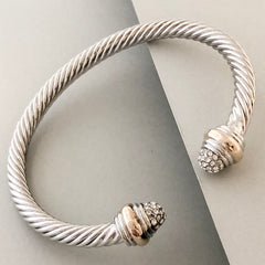 Stack It Up Bracelet Cuff- Pavé Ends