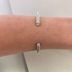 Stack It Up Bracelet Cuff- Pave Tips