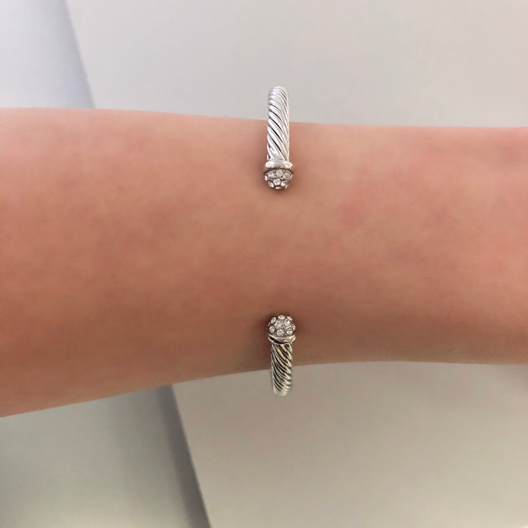 Stack It Up Bracelet Cuff- Pave Tips