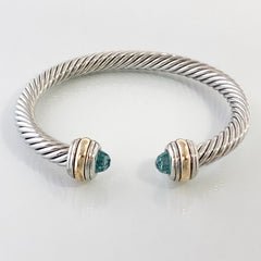 Stack It Up Bracelet Cuff- Jeweled Sky Blue Stone