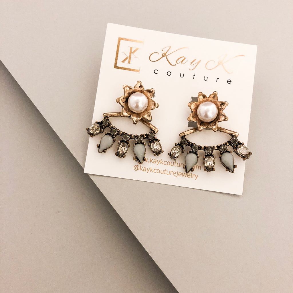 Lizandra Pearl Ear Jacket Earrings