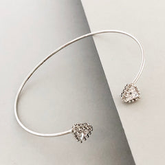 Dainty Pavé Arrow Cuff Bracelet- Silver