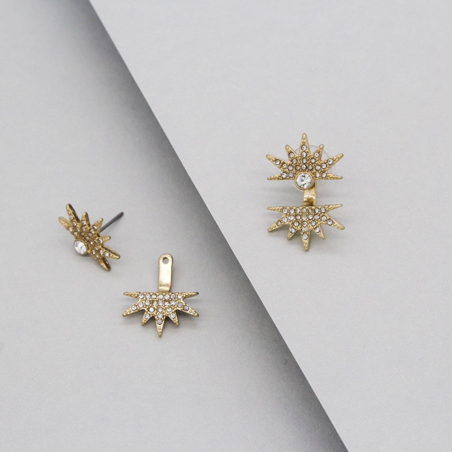 Star Studded Ear Jacket Earrings