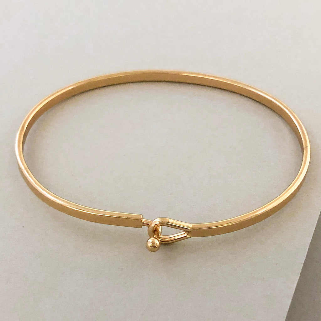 'Love' Dainty Bangle Bracelet-Gold