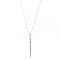 DEAR MOM: I LOVE YOU Engraved Bar Necklace- 3 COLOR OPTIONS