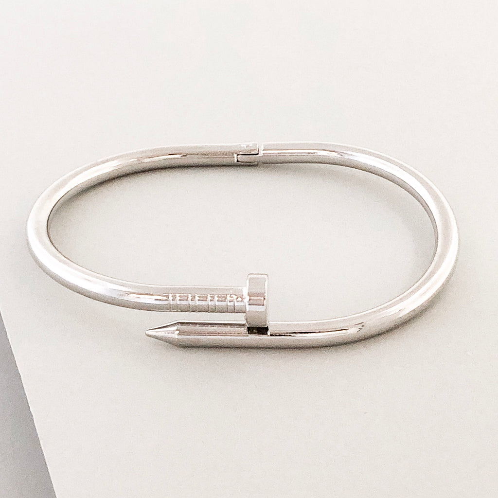 Stella Cuff Bangle Bracelet- Silver