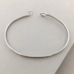 'Mind Over Matter' Dainty Bangle Bracelet-Silver