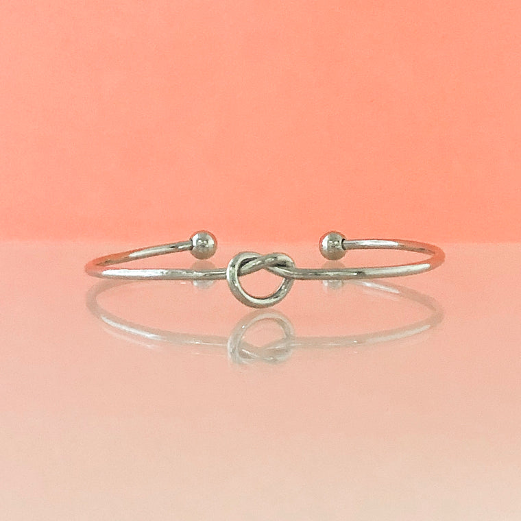 Infinity Knot Cuff Bracelet- Silver