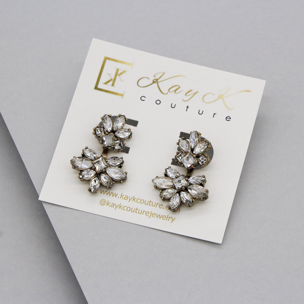 Dahlia Blooms Ear Jacket Earrings