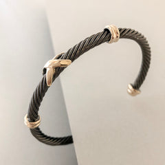 Stack It Up Bracelet Cuff- Gunmetal