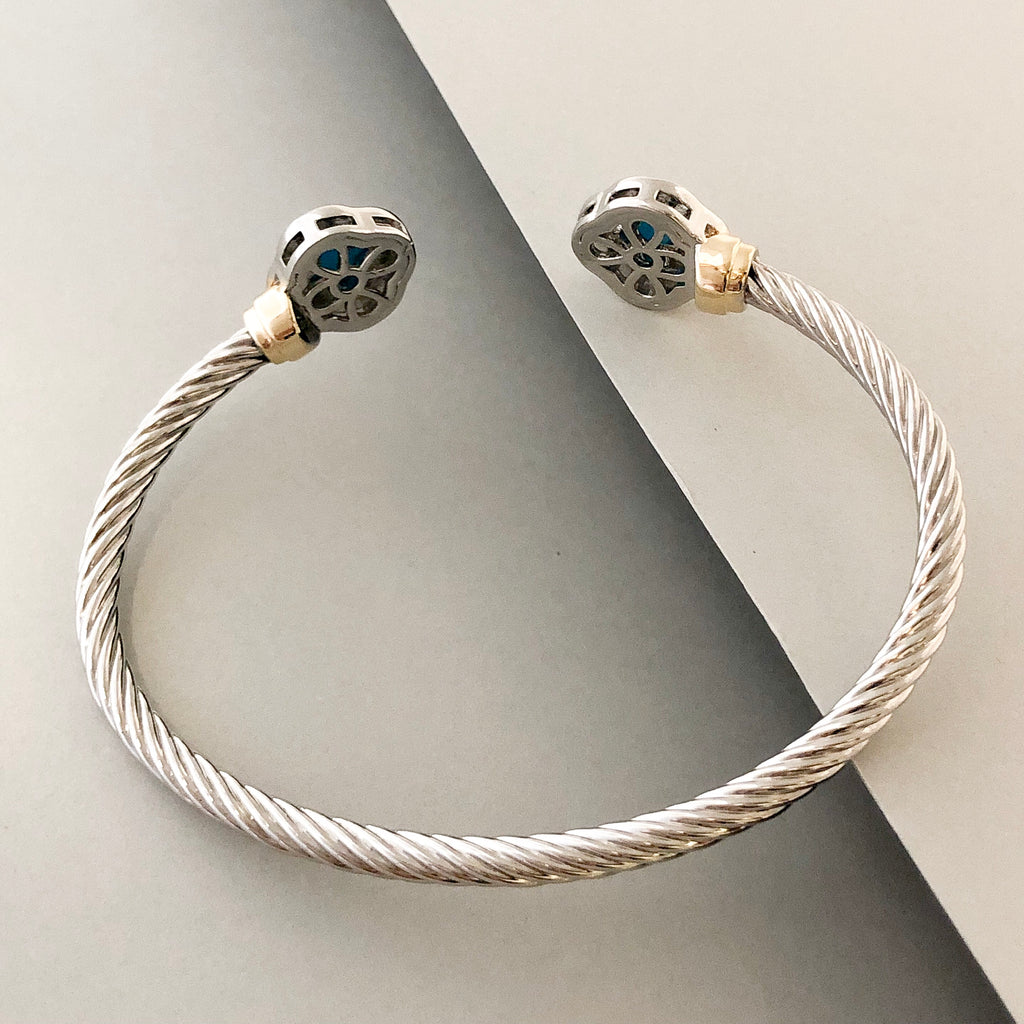 Stack It Up Bracelet Cuff- Turquoise Stone