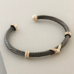 Stack It Up Bracelet Cuff- Gunmetal
