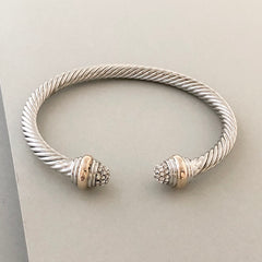 Stack It Up Bracelet Cuff- Pavé Ends