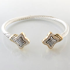 Stack It Up Bracelet Cuff- Crystal Flor