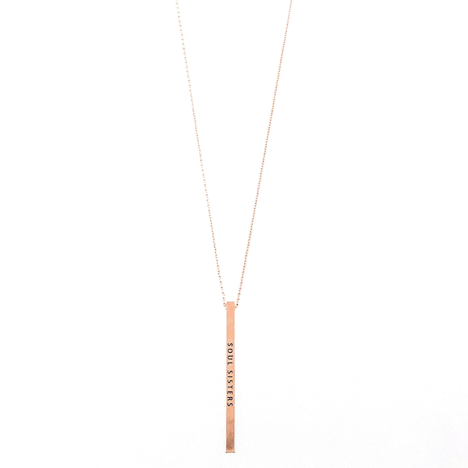 SOUL SISTERS Engraved Bar Necklace- 3 COLOR OPTIONS