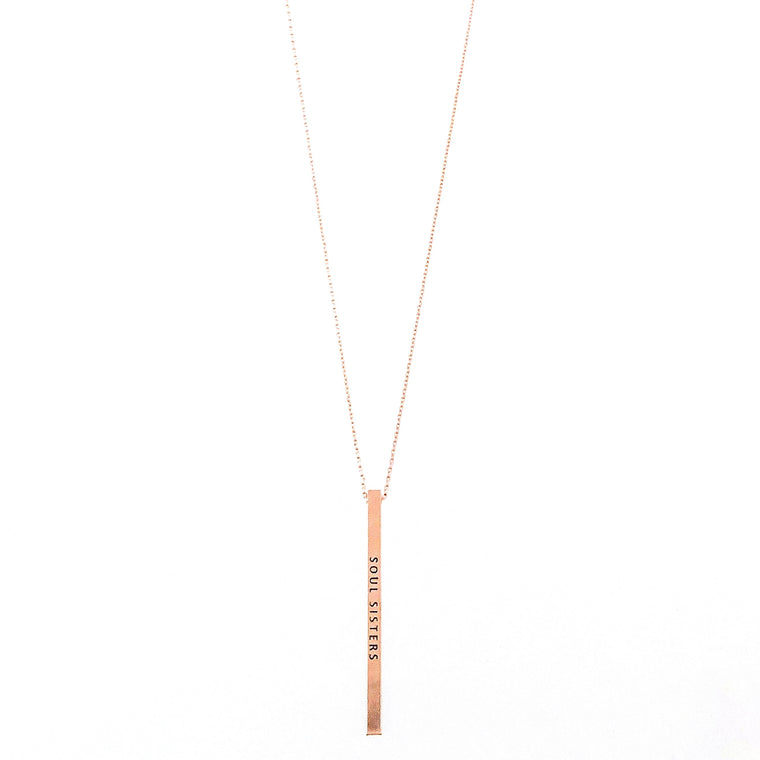 SOUL SISTERS Engraved Bar Necklace- 3 COLOR OPTIONS