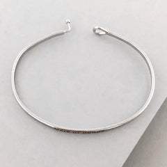 'Maid Of Honor' Dainty Bangle Bracelet-Silver