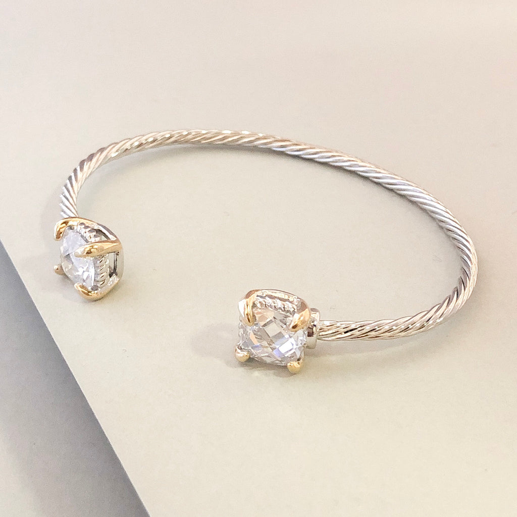 Stack It Up Bracelet Cuff- Crystal Ends