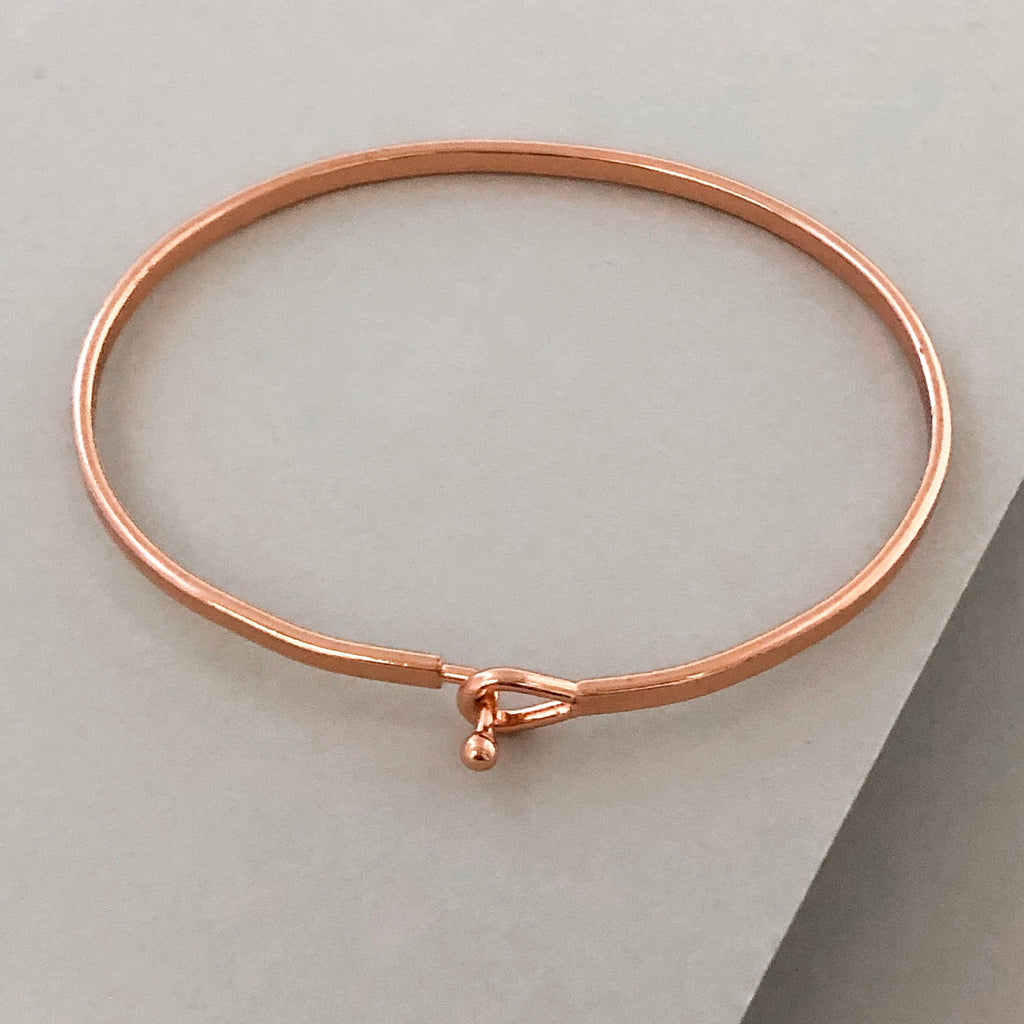 'Forever Together' Dainty Bangle Bracelet-Rose Gold