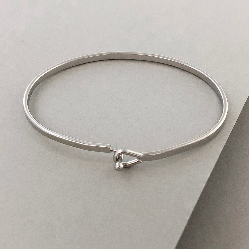 'Wifey' Dainty Bangle Bracelet-Silver