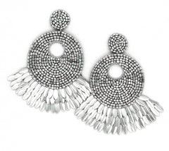 Marissa Shell Spike Earrings- Silver